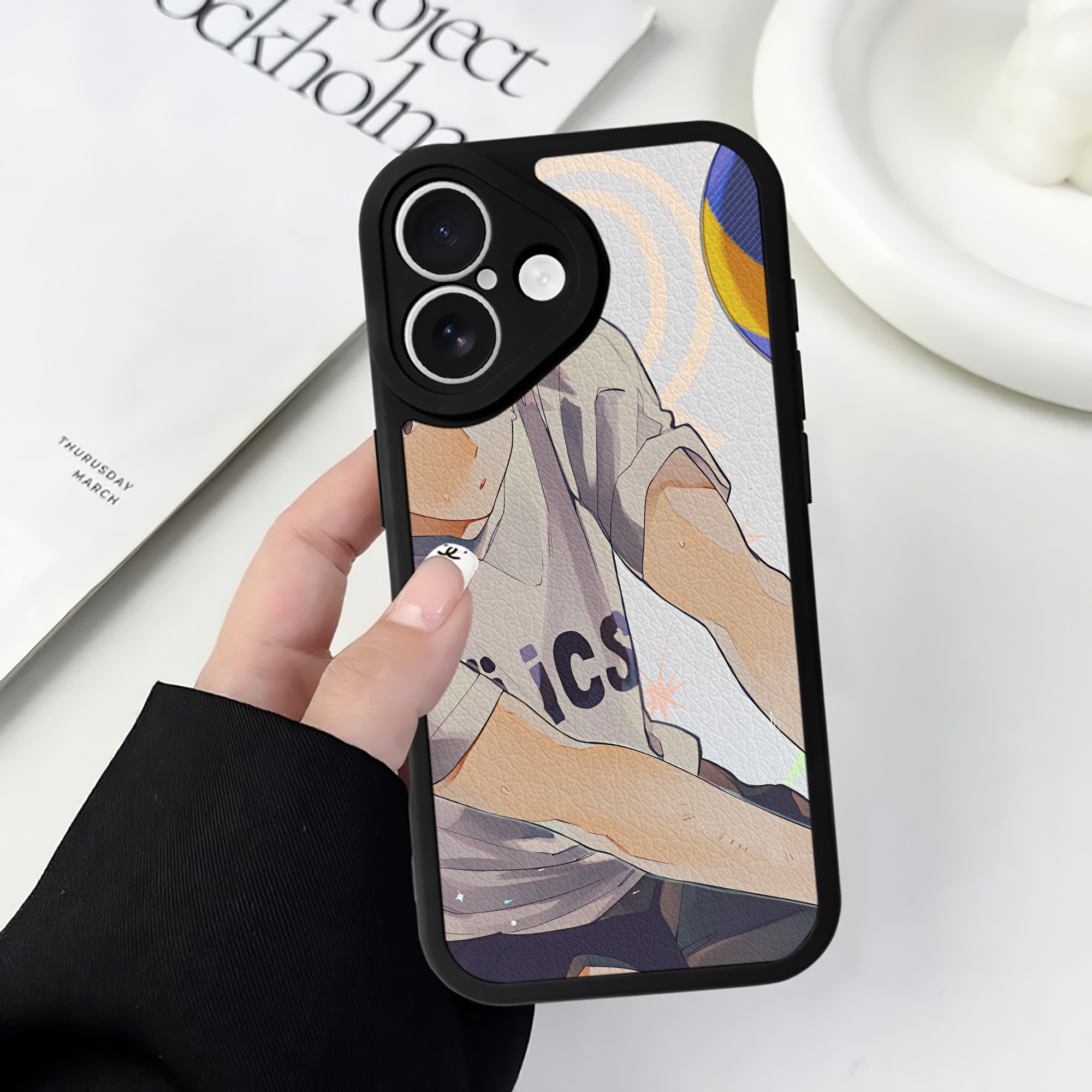 （画像用） ハイキュー!! Haikyu!! 【iPhone 16シリーズ対応】シリコンスマホケース（レザー調） 材質：シリコン